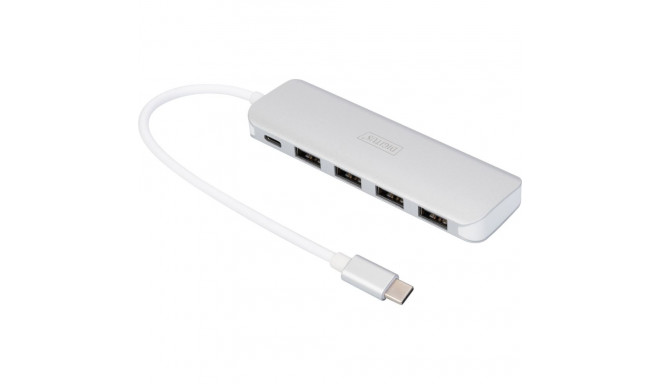USB-jaotur USB Type-C™ 4-pordiline USB 3.0 + PD, hõbe