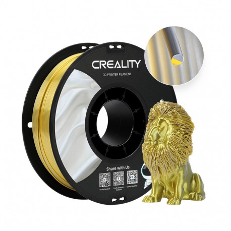 CR-Silk PLA Filament Gold/Silber, 3D-Filament (1 kg, 1,75 mm, auf Rolle)
