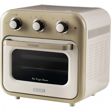 Heißluftfritteuse und Mini-Ofen 3in1 Vintage Beige (weiß/beige, 1.350 Watt, Garraum 16 Liter, mit Si