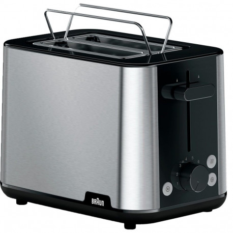Braun Household Toaster PurShine HT 1510 BK (stainless steel/black, 900 watts, for 2 slices of toast