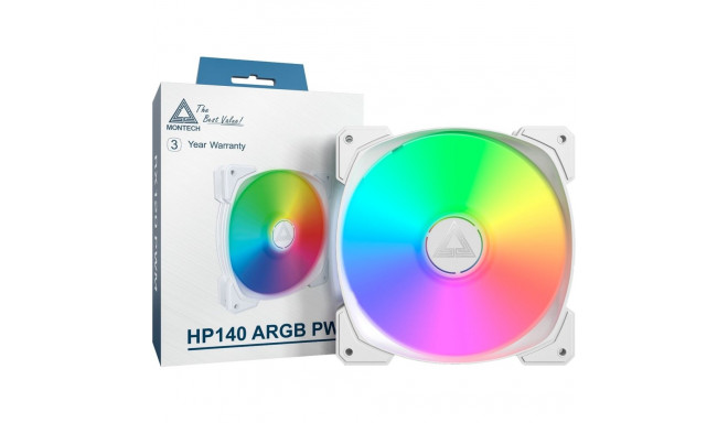 Montech HP140 ARGB PWM 140x140x25, case fan (white, 140 mm)