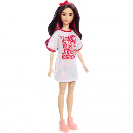 Mattel Barbie Fashionistas Doll with White T-Shirt Dress