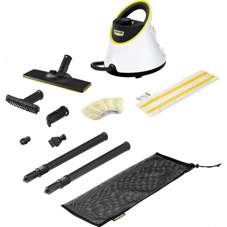 Kärcher steam cleaner SC 2 Deluxe EasyFix (white/black, 1,500 watts, with EasyFix floor cleaning set