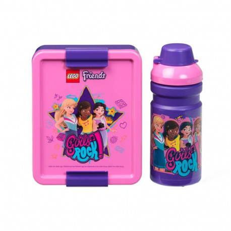 LEGO Lunch-Box Set Friends (lila/pink, 2-teilig, mit Trinkflasche)