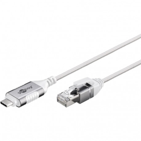 Goobay Ethernet adapter cable USB-C 3.2 Gen2 > RJ-45 (white, 10 meters)