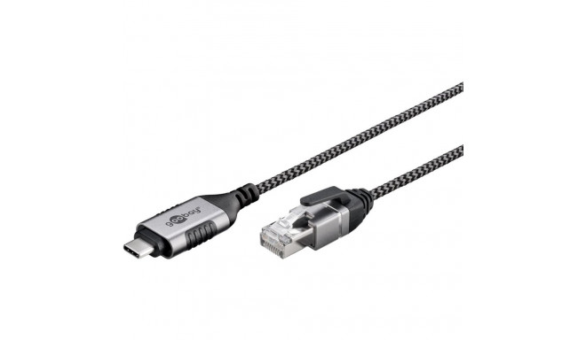 Goobay Ethernet adapter cable USB-C 3.2 Gen2 > RJ-45 (black/grey, 3 meters)