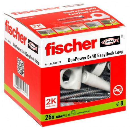 EasyHook tüüblid Loop DuoPower 8x40 aasidega 25tk, valge