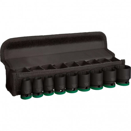 PRO löökpadrunite komplekt 1/2", 9-osaline, standard, must
