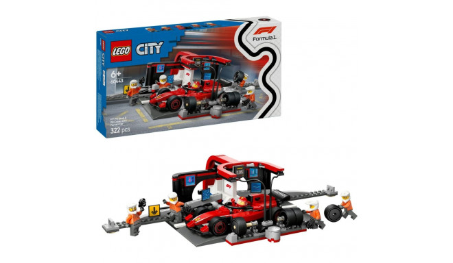 LEGO 60443 City F1 Pit Stop with Pit Crew and Ferrari Racer, Construction Toy