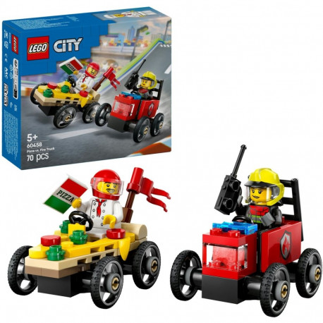 LEGO 60458 City Pizza Delivery Truck vs. Fire Truck, Construction Toy