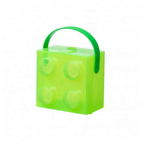 Room Copenhagen LEGO Box with Handle, Storage Box (light green/transparent)