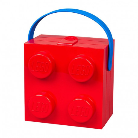 Room Copenhagen LEGO Box with Handle, Storage Box (Red)