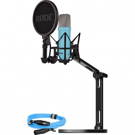 Rode Microphones NT1 Signature +XLR cable+Desktop Studio Arm, microphone (light blue, bundle)
