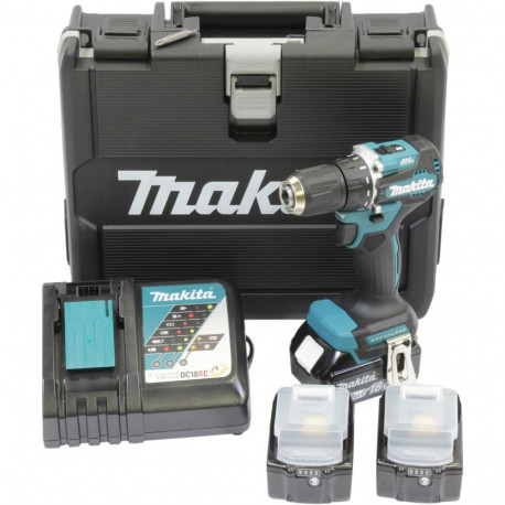 Makita Cordless Drill DDF487RFE3, 18Volt (blue/black, 3x Li-Ion battery 3.0Ah, case)