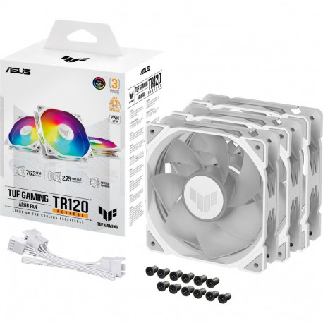 TUF GAMING TR120 ARGB (weiß/transparent, Reverse Blade, 3er Pack, 120 mm)
