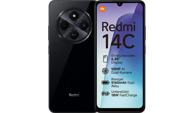 Xiaomi Redmi 14C - 6.88 -  256GB, mobile phone (Midnight Black, 8 GB LPDDR4X)