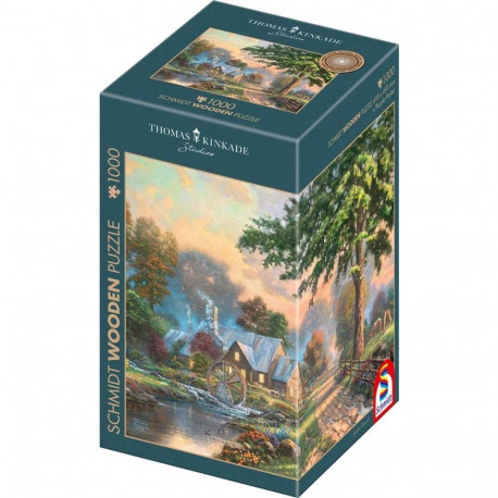 Holzpuzzle Thomas Kinkade Studios: Am alten Mühlenbach (1000 Teile)