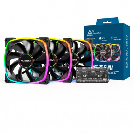 AX120 PWM 120x120x25 (schwarz, 3er Pack, 120 mm)