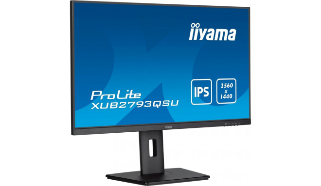 iiyama ProLite XUB2793QSU-B7, LED monitor - 27 -  black (matt), WQHD, IPS, ergonomic, height-adjusta