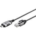 goobay Ethernet adapter cable USB-C 3.2 Gen2 > RJ-45, Slim (black/gray, 5 meters)