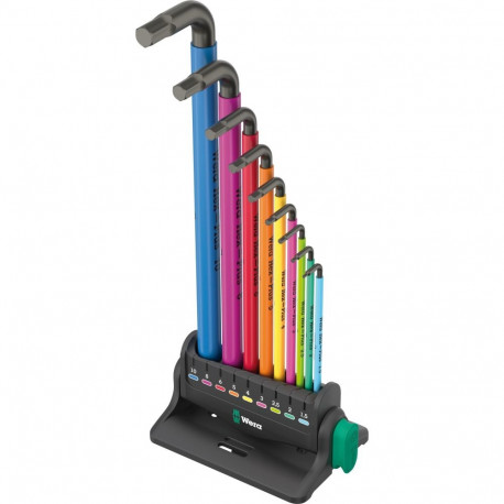950/9 Hex-Plus Multicolour 3 Winkelschlüsselsatz, 9-teilig (mit Aufsteller, BlackLaser-Oberfläche)