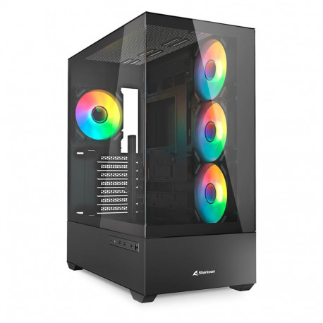 Sharkoon AK6 RGB , Tower case (black, Tempered Glass x 2)
