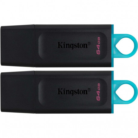 Kingston DataTraveler Exodia 64 GB 2-pack, USB stick (black/turquoise, USB-A 3.2 Gen 1, 2 pieces)