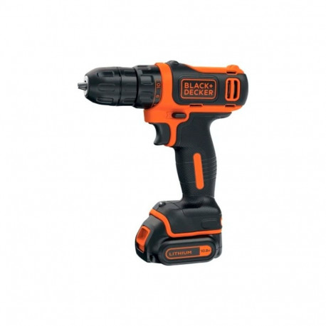 BLACK+DECKER cordless drill/screwdriver BDODD12KA, 10.8Volt (black/orange, Li-ion battery 1.5Ah, cas