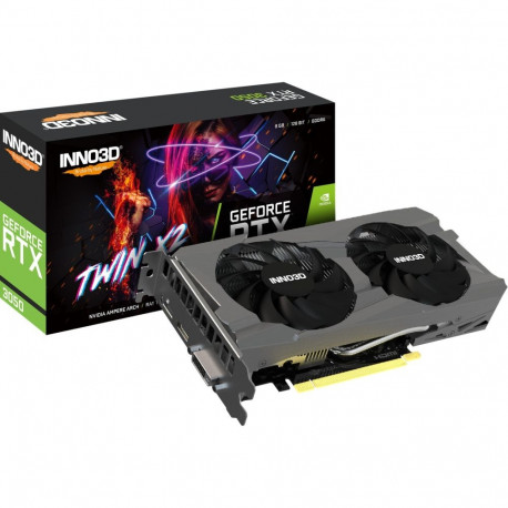 INNO3D GeForce RTX 3050 TWIN X2, graphics card (Lite Hash Rate, 3x DisplayPort, 1x HDMI 2.1)
