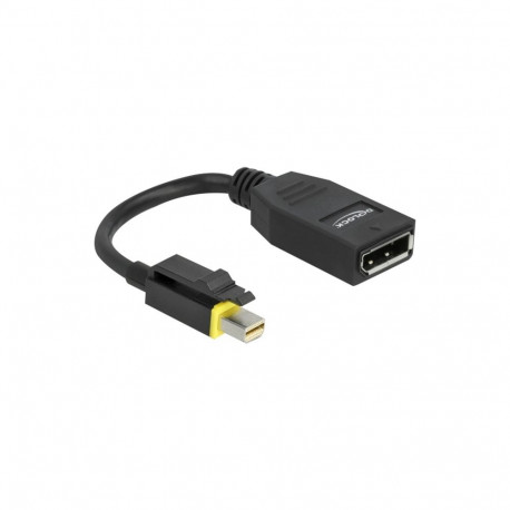 Adapter Mini DisplayPort 1.4 DisplayPort 15cm lukustusega, must