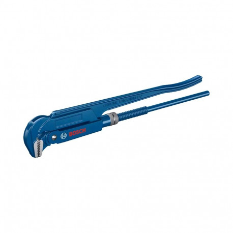 Sanitär-Eckrohrzange 90° Professional 420mm, Rohr- / Wasserpumpen-Zange (blau, Greifbackenposition 9