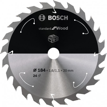 PRO Wood cordless Kreissägeblatt, Ø 184mm, 24Z (Bohrung 20mm, für Akku-Handkreissägen)