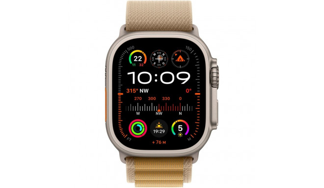Apple Watch Ultra 2, Smartwatch (grey, 49 mm, Alpine Loop Almond, Titanium Case, cellular)
