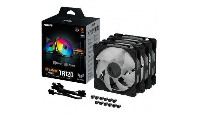 ASUS TUF GAMING TR120 ARGB, case fan (black/transparent, 3-pack)