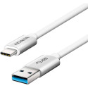 ADATA USB 3.2 Gen 1 cable, USB-A plug > USB-C plug silver (white/silver, 1 meter, aluminum)