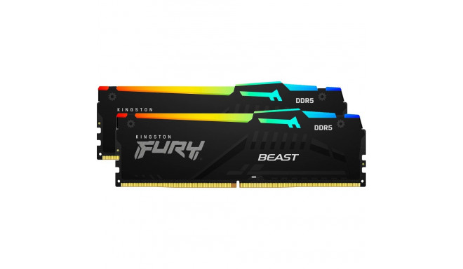 Kingston DDR5 - 16GB - 6000 - CL - 30 (2x 8 GB) Dual-Kit (black, KF560C30BBEAK2-16, FURY Beast RGB, 