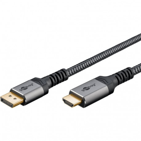 Plus DisplayPort > HDMI Adapterkabel, 4K @ 60Hz (grau, 3 Meter)