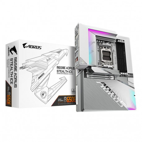 AORUS B650E STEALTH ICE, valge/hõbedane