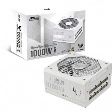 ASUS TUF Gaming 1000W Gold White Edition, PC power supply (black, 1x 12VHPWR, 5x PCIe, cable managem