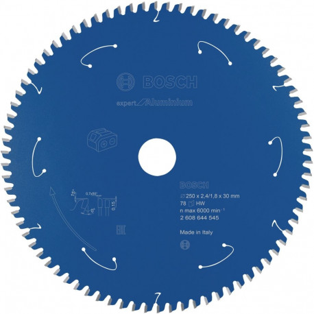 Bosch circular saw blade Expert for Aluminium, 250mm, 78Z (bore 30mm, for cordless miter saws)