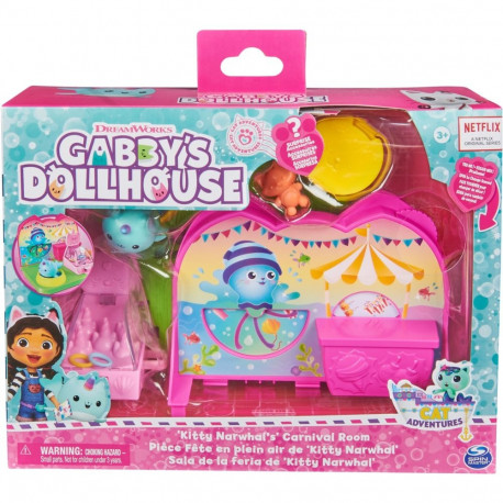 Gabby's Dollhouse toamängukomplekt luksuslik peotuba koos kassipoja Narwaliga