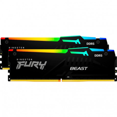 Kingston FURY DDR5 - 64GB - 6400 - CL - 32 (2x 32 GB) dual kit, RAM (black, KF564C32BBEAK2-64, FURY 