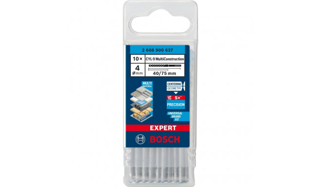 Bosch Expert CYL-9 MultiConstruction drill bit, 4mm, 10 pieces (working length 40mm)