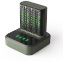 GP Batteries USB battery charger M452, 4 charging slots, incl. docking station D451 (grey, incl. 4x 