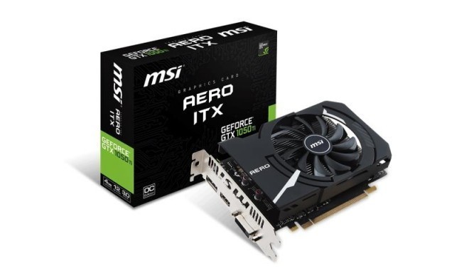 MSI videokaart VGA PCIE16 GTX1050TI 4GB GDDR5/GTX1050TIAEROITX4GOCV1