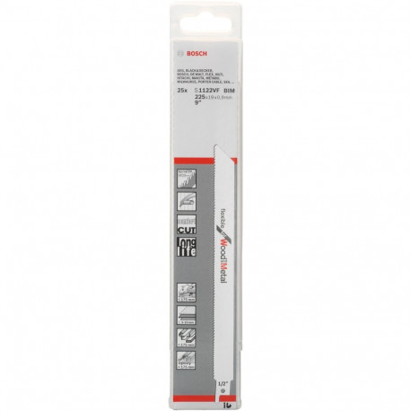 Sabelsae terad S 1122 VF painduvad puitu ja metalli lõikamiseks 25tk (pikkus 225mm)