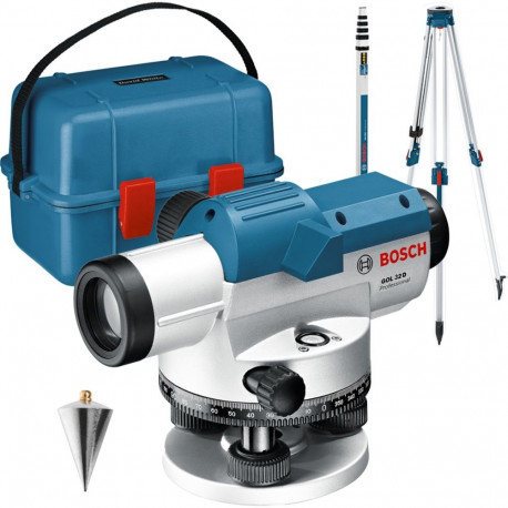 Optisches Nivelliergerät GOL 32 G Professional, mit Baustativ (blau, Koffer, Maßeinheit 400 Gon)