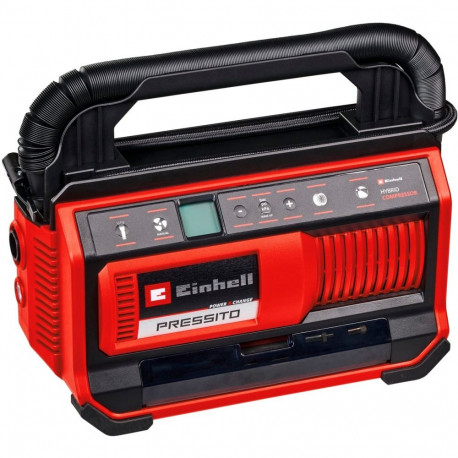 Power X-Change hübriidkompressor PRESSITO 18/25 18Volt/220Volt ilma akuta ja laadijata, punane/must