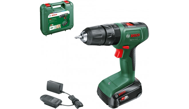 Bosch cordless impact drill EasyImpact 18V-38 (green/black, Li-ion battery 2.0Ah, case, POWER FOR AL