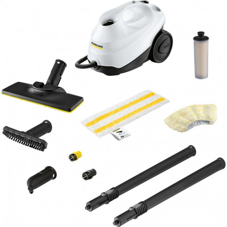 Kärcher steam cleaner SC 3 Easy Fix (white/black, 1,900 watts, with EasyFix floor cleaning nozzle)